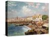 Fishing Boats on the Beach at Marinella, Naples-Carlo Brancaccio-Stretched Canvas