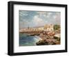 Fishing Boats on the Beach at Marinella, Naples-Carlo Brancaccio-Framed Giclee Print