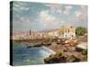 Fishing Boats on the Beach at Marinella, Naples-Carlo Brancaccio-Stretched Canvas