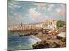 Fishing Boats on the Beach at Marinella, Naples-Carlo Brancaccio-Mounted Giclee Print