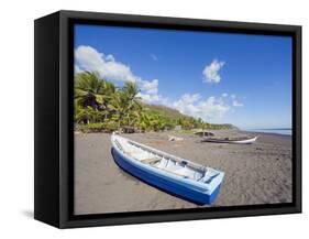 Fishing Boats on the Beach at Playa Sihuapilapa, Pacific Coast, El Salvador, Central America-Christian Kober-Framed Stretched Canvas