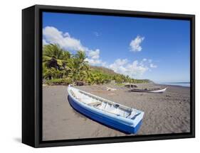 Fishing Boats on the Beach at Playa Sihuapilapa, Pacific Coast, El Salvador, Central America-Christian Kober-Framed Stretched Canvas