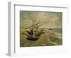 Fishing Boats on the Beach at Saintes-Marie-de-la-Mer, around June 5, 1888-Vincent van Gogh-Framed Premium Giclee Print