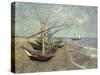 Fishing Boats on the Beach at Saintes-Maries-de-la-Mer, 1888-Vincent van Gogh-Stretched Canvas