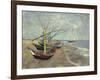 Fishing Boats on the Beach at Saintes-Maries-de-la-Mer, 1888-Vincent van Gogh-Framed Giclee Print