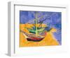 Fishing Boats on the Beach at Saintes-Maries-De-La-Mer-Vincent van Gogh-Framed Premium Giclee Print