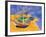 Fishing Boats on the Beach at Saintes-Maries-De-La-Mer-Vincent van Gogh-Framed Premium Giclee Print