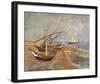 Fishing Boats on the Beach at Saints-Maries, c.1888-Vincent van Gogh-Framed Art Print