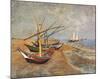 Fishing Boats on the Beach at Saints-Maries, c.1888-Vincent van Gogh-Mounted Art Print