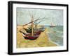 Fishing Boats on the Beach at Saints-Maries, c.1888-Vincent van Gogh-Framed Art Print