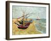 Fishing Boats on the Beach at Saints-Maries, c.1888-Vincent van Gogh-Framed Art Print