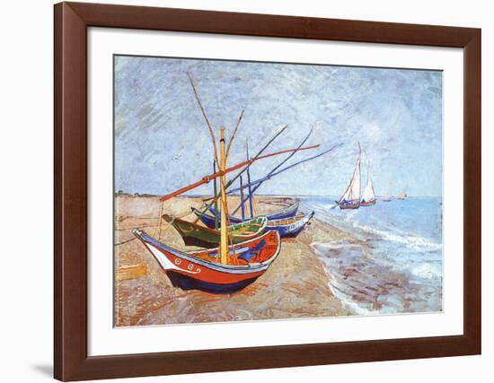 Fishing Boats on the Beach at Saints-Maries, c.1888-Vincent van Gogh-Framed Art Print