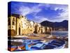 Fishing Boats on the Beach, Cefalu, Sicily, Italy, Mediterranean, Europe-Sakis Papadopoulos-Stretched Canvas