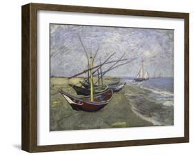 Fishing Boats on the Beachat Saintes, Maries-Vincent van Gogh-Framed Giclee Print