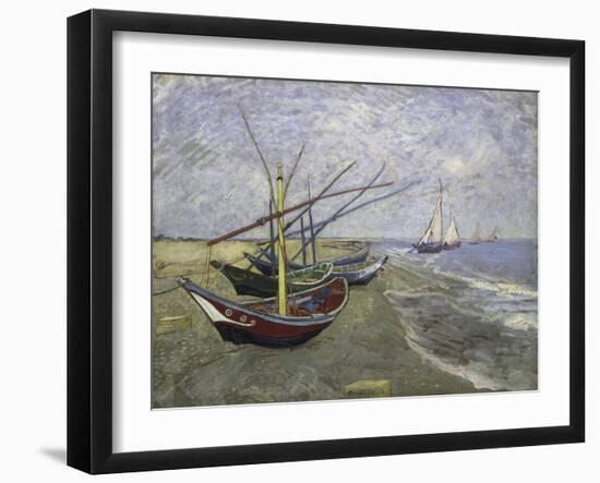 Fishing Boats on the Beachat Saintes, Maries-Vincent van Gogh-Framed Giclee Print