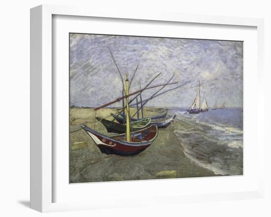 Fishing Boats on the Beachat Saintes, Maries-Vincent van Gogh-Framed Giclee Print