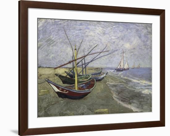 Fishing Boats on the Beachat Saintes, Maries-Vincent van Gogh-Framed Giclee Print