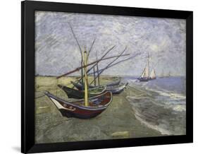 Fishing Boats on the Beachat Saintes, Maries-Vincent van Gogh-Framed Giclee Print