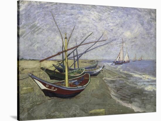 Fishing Boats on the Beachat Saintes, Maries-Vincent van Gogh-Stretched Canvas