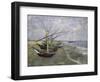 Fishing Boats on the Beachat Saintes, Maries-Vincent van Gogh-Framed Premium Giclee Print