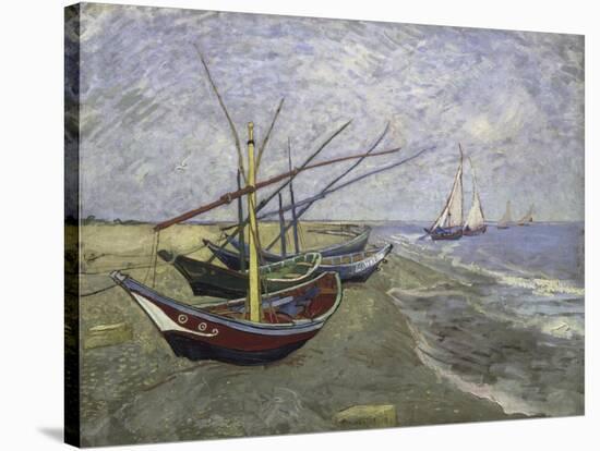 Fishing Boats on the Beachat Saintes, Maries-Vincent van Gogh-Stretched Canvas