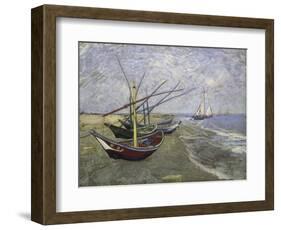 Fishing Boats on the Beachat Saintes, Maries-Vincent van Gogh-Framed Giclee Print