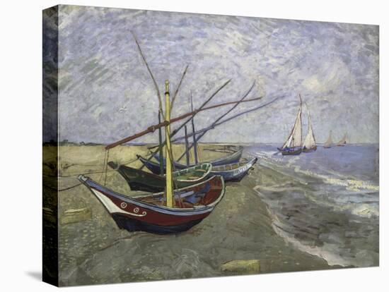 Fishing Boats on the Beachat Saintes, Maries-Vincent van Gogh-Stretched Canvas