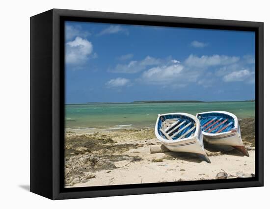 Fishing Boats on the Island of Rodrigues, Mauritius, Indian Ocean, Africa-null-Framed Stretched Canvas