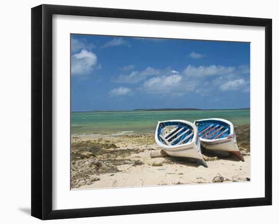 Fishing Boats on the Island of Rodrigues, Mauritius, Indian Ocean, Africa-null-Framed Photographic Print