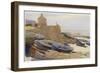 Fishing Boats on the Shore Near Sennen Cove, Cornwall-null-Framed Art Print