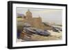 Fishing Boats on the Shore Near Sennen Cove, Cornwall-null-Framed Art Print