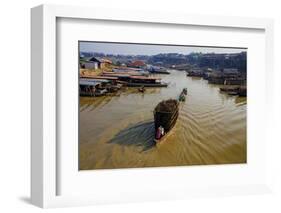 Fishing Boats on their Way Back, Kompong Kleang Village, Siem Reap Province, Cambodia, Indochina-Nathalie Cuvelier-Framed Photographic Print