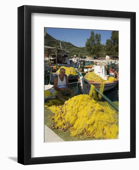 Fishing Boats, Poli Bay, Ithaka, Ionian Islands, Greece-R H Productions-Framed Photographic Print