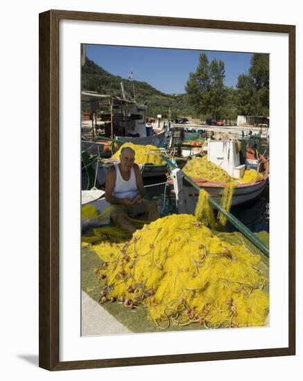 Fishing Boats, Poli Bay, Ithaka, Ionian Islands, Greece-R H Productions-Framed Photographic Print