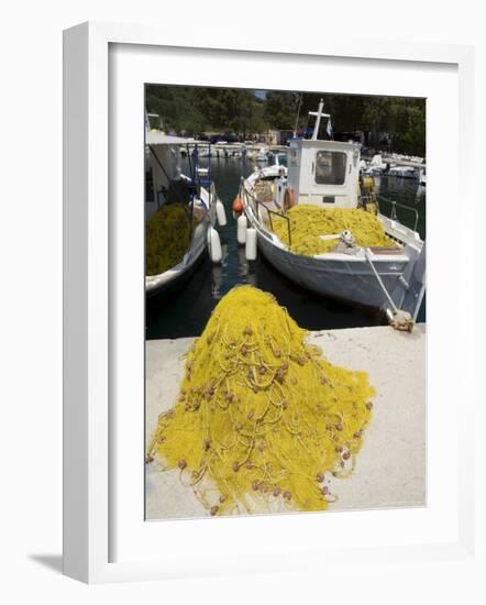 Fishing Boats, Poli Bay, Ithaka, Ionian Islands, Greek Islands, Greece-R H Productions-Framed Photographic Print