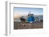 Fishing boats pulled up on shingle beach at sunrise, Beer, Jurassic Coast, Devon, England-Stuart Black-Framed Photographic Print