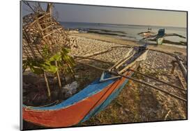 Fishing boats pulled up onto Paliton beach, Siquijor, Philippines, Southeast Asia, Asia-Nigel Hicks-Mounted Photographic Print