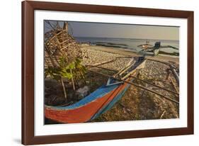 Fishing boats pulled up onto Paliton beach, Siquijor, Philippines, Southeast Asia, Asia-Nigel Hicks-Framed Photographic Print