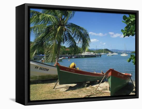 Fishing Boats Pulled Up onto the Beach at Trois Ilets Harbour, Martinique, West Indies-Richardson Rolf-Framed Stretched Canvas