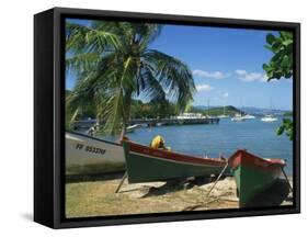 Fishing Boats Pulled Up onto the Beach at Trois Ilets Harbour, Martinique, West Indies-Richardson Rolf-Framed Stretched Canvas