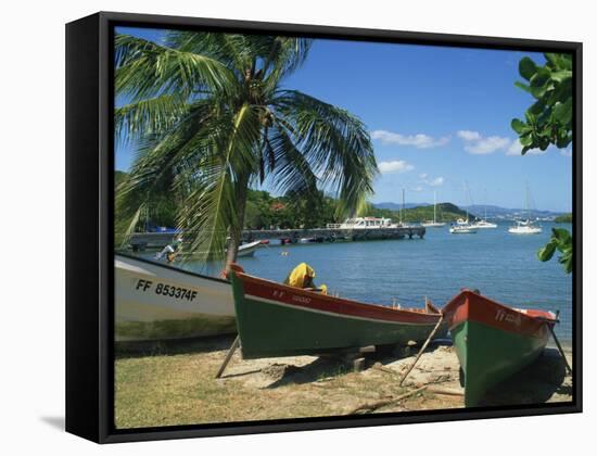 Fishing Boats Pulled Up onto the Beach at Trois Ilets Harbour, Martinique, West Indies-Richardson Rolf-Framed Stretched Canvas