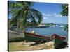 Fishing Boats Pulled Up onto the Beach at Trois Ilets Harbour, Martinique, West Indies-Richardson Rolf-Stretched Canvas