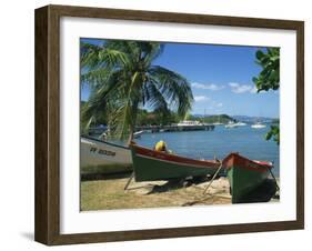 Fishing Boats Pulled Up onto the Beach at Trois Ilets Harbour, Martinique, West Indies-Richardson Rolf-Framed Photographic Print