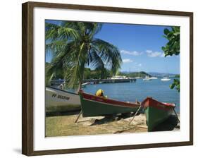 Fishing Boats Pulled Up onto the Beach at Trois Ilets Harbour, Martinique, West Indies-Richardson Rolf-Framed Photographic Print