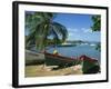 Fishing Boats Pulled Up onto the Beach at Trois Ilets Harbour, Martinique, West Indies-Richardson Rolf-Framed Photographic Print