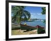 Fishing Boats Pulled Up onto the Beach at Trois Ilets Harbour, Martinique, West Indies-Richardson Rolf-Framed Photographic Print