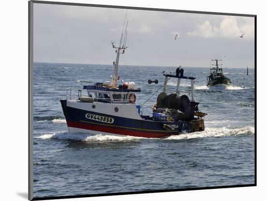 Fishing Boats Returning to Harbour, Guilvinec, Finistere, Brittany, France, Europe-Peter Richardson-Mounted Photographic Print