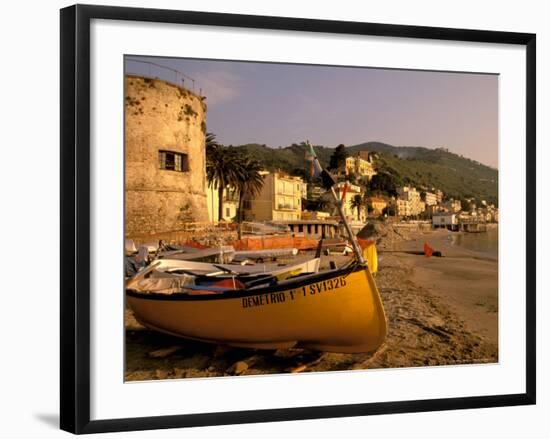 Fishing Boats, Riviera Di Ponente, Laigueglia, Liguria, Portofino, Italy-Walter Bibikow-Framed Photographic Print