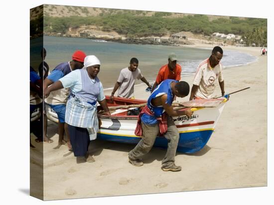 Fishing Boats, Tarrafal, Santiago, Cape Verde Islands, Africa-R H Productions-Stretched Canvas