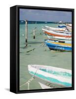 Fishing Boats Tied Up, Isla Mujeres, Quintana Roo, Mexico-Julie Eggers-Framed Stretched Canvas